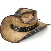 FLUFFY SENSE. Cowboy Hat for Women and Men - Straw Cattleman  display picture 3