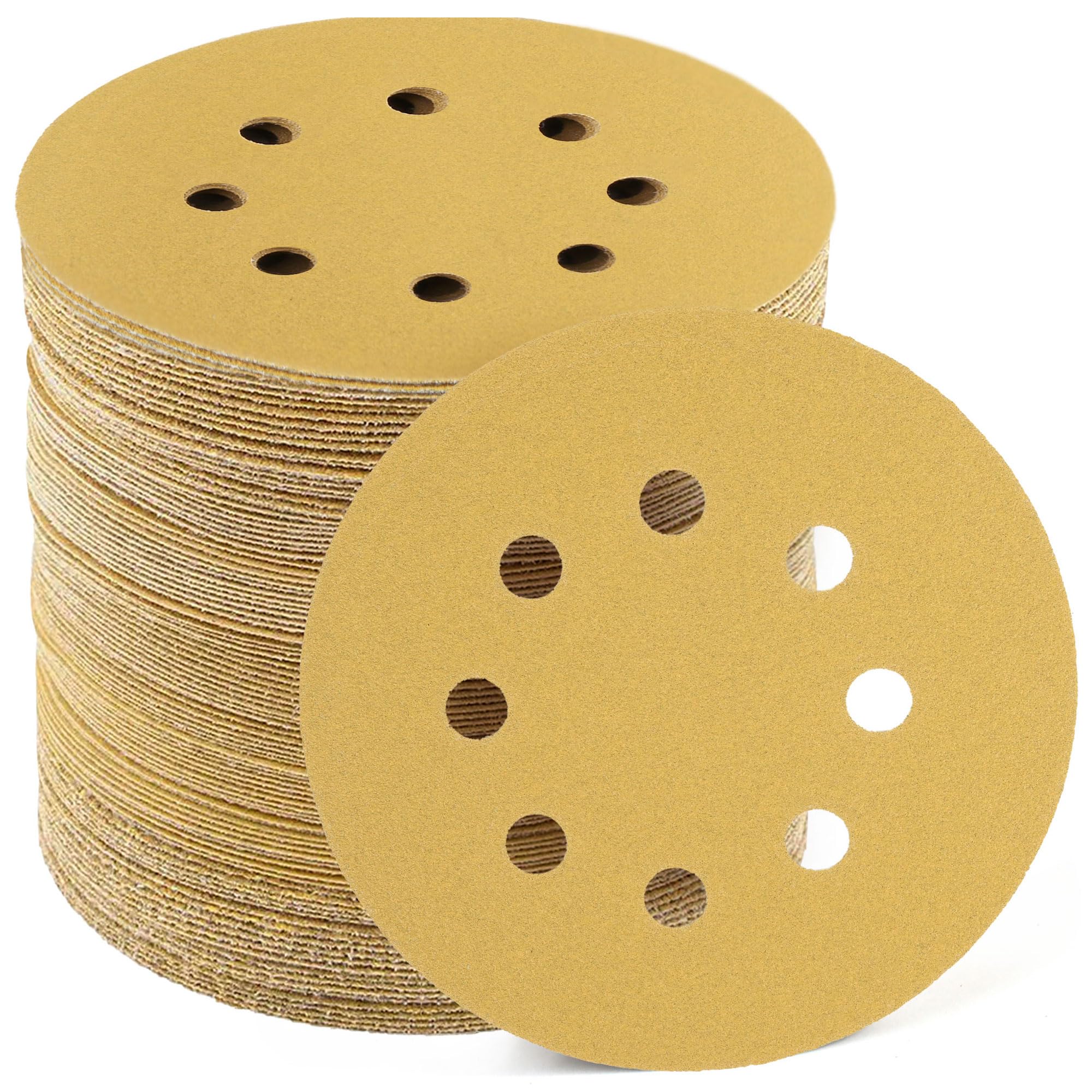 LotFancy 150 Grit Sandpaper, 100PCS 5 Inch 8 Hole Sanding Discs, Random Orbital Sander Sandpaper, Hook-and-Loop Sand Paper