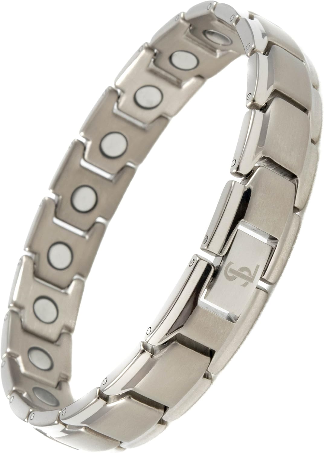Elegant Titanium Magnetic Therapy Bracelet Pain Relief for Arthritis and Carpal Tunnel (Silver): Health & Personal Care