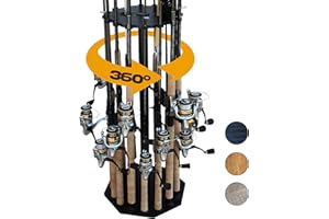 Rush Creek Creations | Rod Holder for 16 Fishing Poles, Garage Organization and Storage, for Reels, Gear, Accessories, Tackle Box