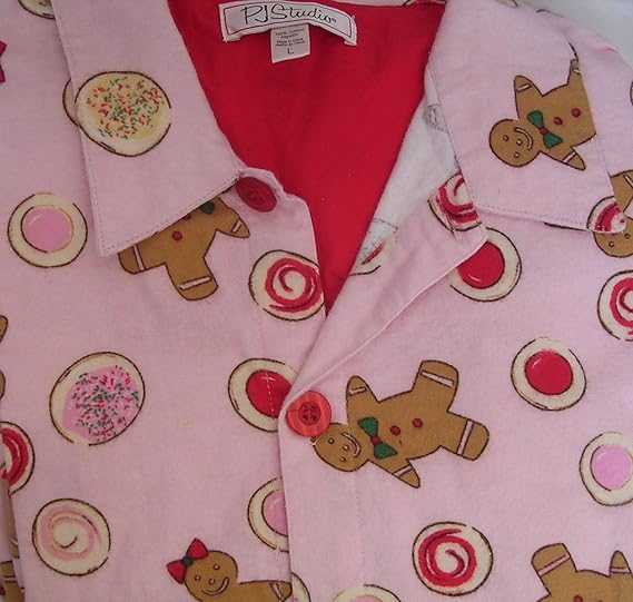 Amazon.com: Womens Pajamas Pink with Gingerbread Boy Cookies Clothing