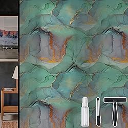 DKTIE Marble Pattern Privacy Window Film with