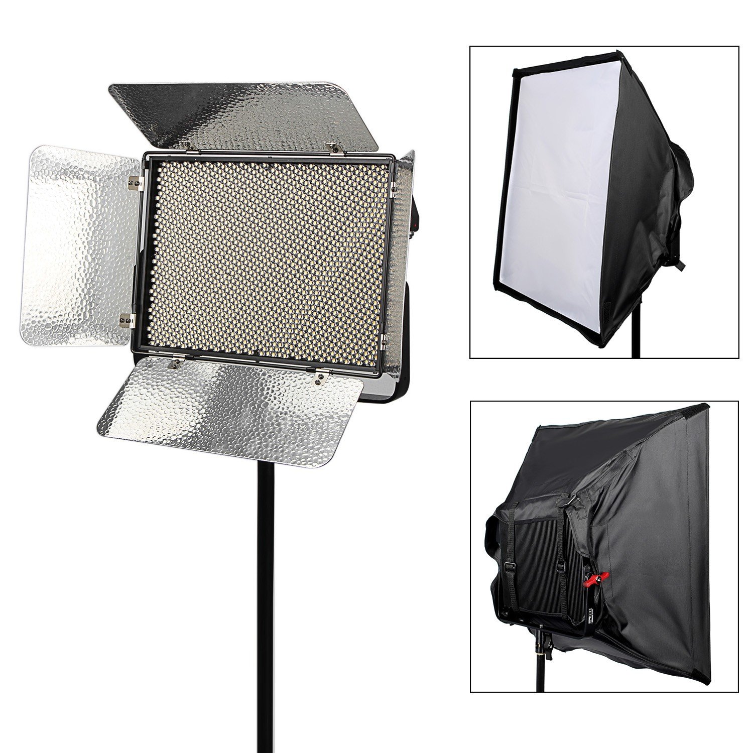EACHSHOT Aputure Light Storm LS 1 1C Softbox, 1536 SMD lamp beads Bi-Color LED Light Panel V-mount Plate (3200K-5500K)