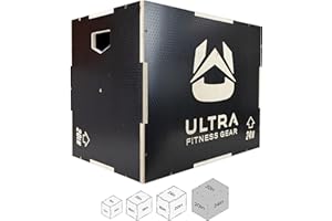 Ultra Fitness Gear Wooden Plyo Box, 31 Plyometric Jump Training Squat, Step Up, Jumps & More Workout Size S, M, L, XL