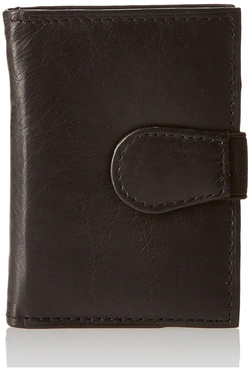 Rimbaldi® XXL-Kreditkartenetui mit 20 Kartenfächern aus Rindsleder mit Krokoprägung in Schwarz