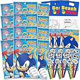 Sonic The Hedgehog Birthday Party Favors and Supplies Bundle - 12 Sonic Activity Play Packs for Boys, Girls with Mini Coloring Books, and More | Sonic Party Favors for Kids