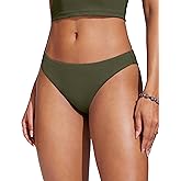 CRZ YOGA Low Waisted Bikini Bottom for Women - Cheeky Basic Bathing Swimsuit Swim Briefs