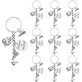SIQYUWM 10Pcs Cheerleading Keychain Alloy Pom Girl Heart Cheer Loudspeaker Inspirational Gymnastics Sport Charm Keyrings for Cheerleader Cheer Team Coaches Gift