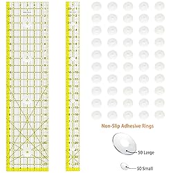 Acrylic Ruler 7 Piece Set, Non Slip Rings 50