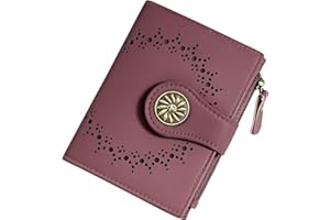 Tipmile Small Wallets Woman Leather Bifold RFID Blocking Card Holder Wallet with Zipper Coin Pocket