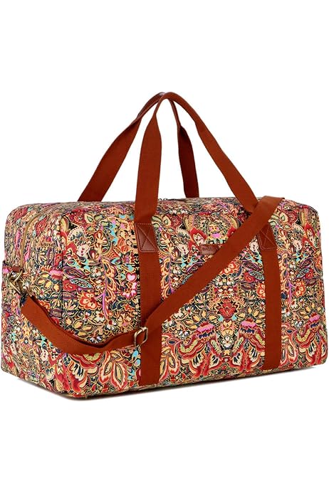 HB-32 Canvas Travel Duffel Bag Weekender Overnight Bag Carry on Oversized for Ladies Women (Colour)