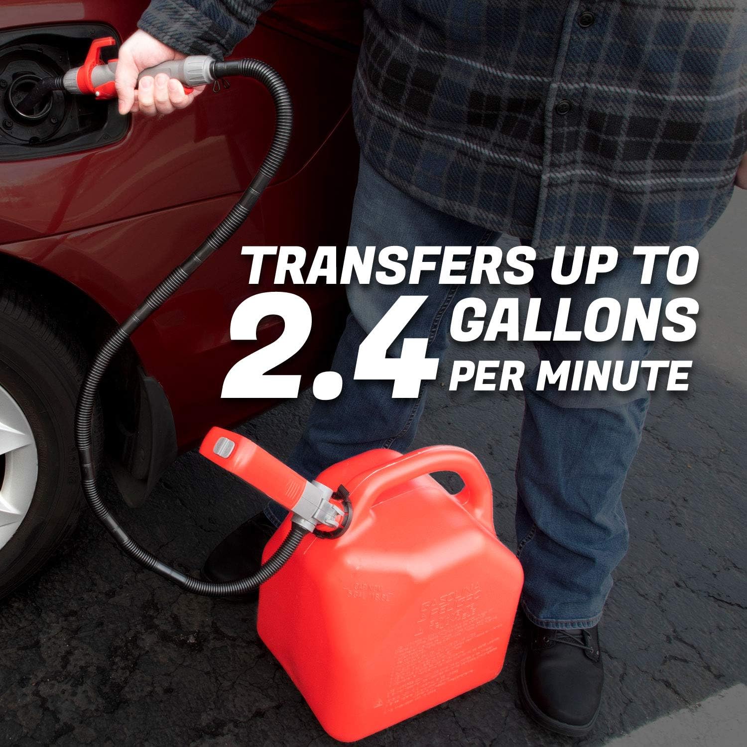 TERA PUMP Multi-Purpose Battery Powered Fuel Liquid Transfer Pump with Quick Stop Flow Control: Automotive