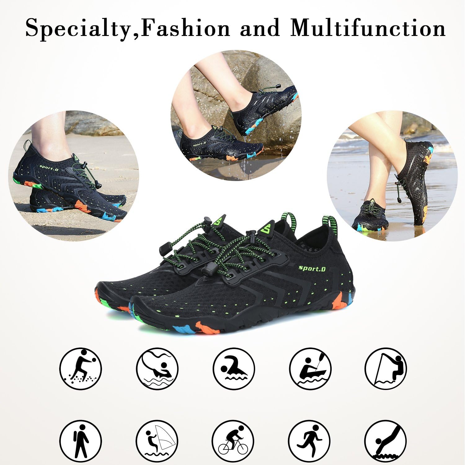  | Mishansha Mens Womens Water Shoes Quick Dry Barefoot for Swim Diving Surf Aqua Sports Pool Beach Walking Yoga | Water Shoes