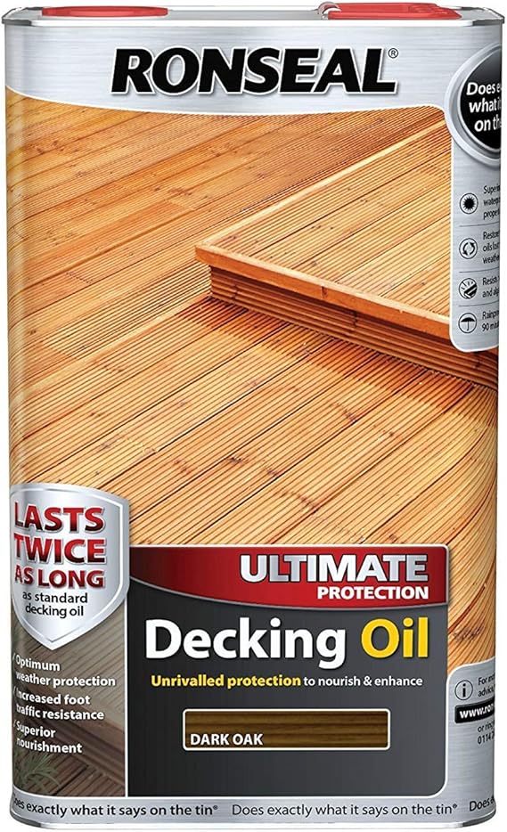 Ronseal Ultimate Protection Decking Oil Dark Oak 5L Amazon.co.uk DIY