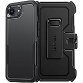 FNTCASE for iPhone 16e Phone Case: for Phone 17e Case Heavy Duty Drop Protection with Rugged Belt-Clip Holster Military Grade Shockproof Durable Protective Cell Phone Cover (Black) | for iPhone 16E Case, 2025, Heavy Duty, Drop Protection, Military Grade