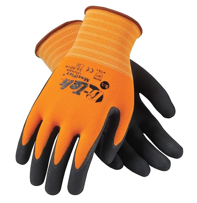 GTEK Maxiflex Orange HiVisibility Coated Gloves 348014