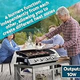 Dellonda 4 Burner Portable Gas Plancha 10kW BBQ Griddle DG23 Stainless view 4