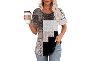 WJDNHKYD Womens Summer Tops and Blouses T-Shirts Short Sleeve Pleated Dressy Casual Scooped Neck Summer Tops Blouses