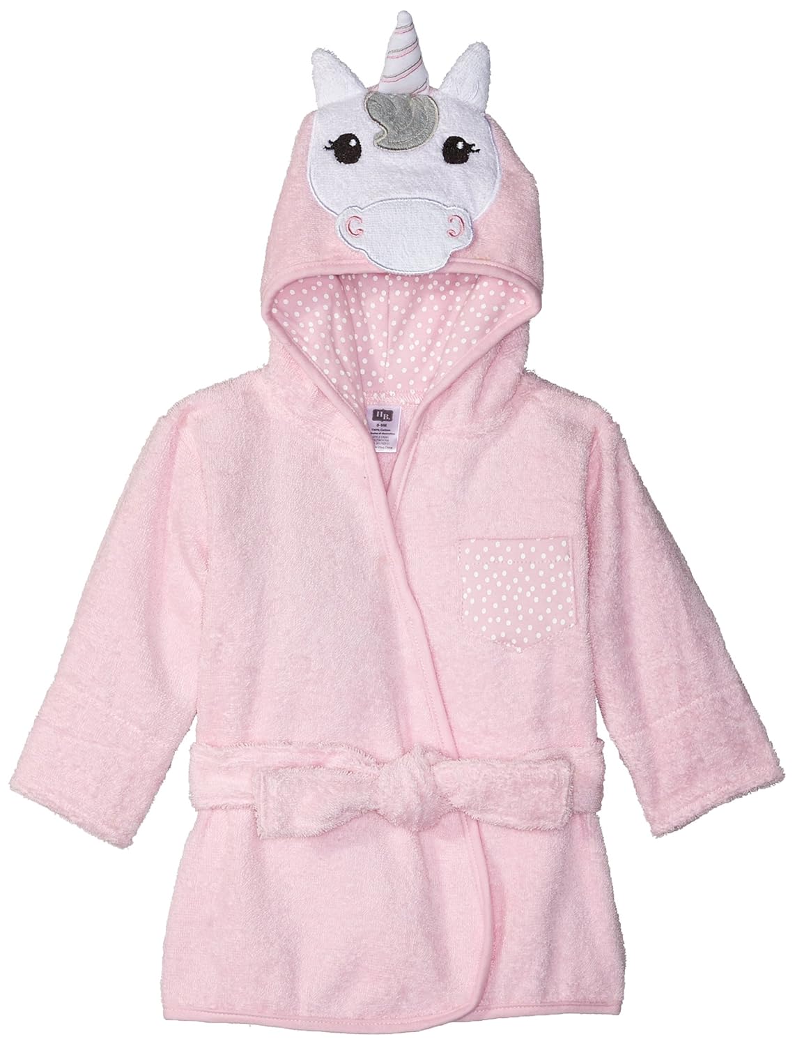 Hudson Baby Unisex Baby Cotton Animal Face Bathrobe, Nerdy Giraffe, One Size: Baby