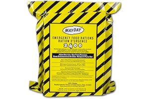 MAYDAY INDUSTRIES Mayday Emergency Food Bars, 2400 Calorie Meal Replacement Bars, 5 Year Shelf Life, Nutrient Dense Food Rations for Disaster Preparedness Earthquake, Fire, Flood, Leak-Proof Pouches, Highly Storable and Portable Food Storage, Apple Cinnamon, 24 Pack