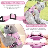 Grantop Cat Harness and Lead Set Adjustable Reflective Light Pink S view 6