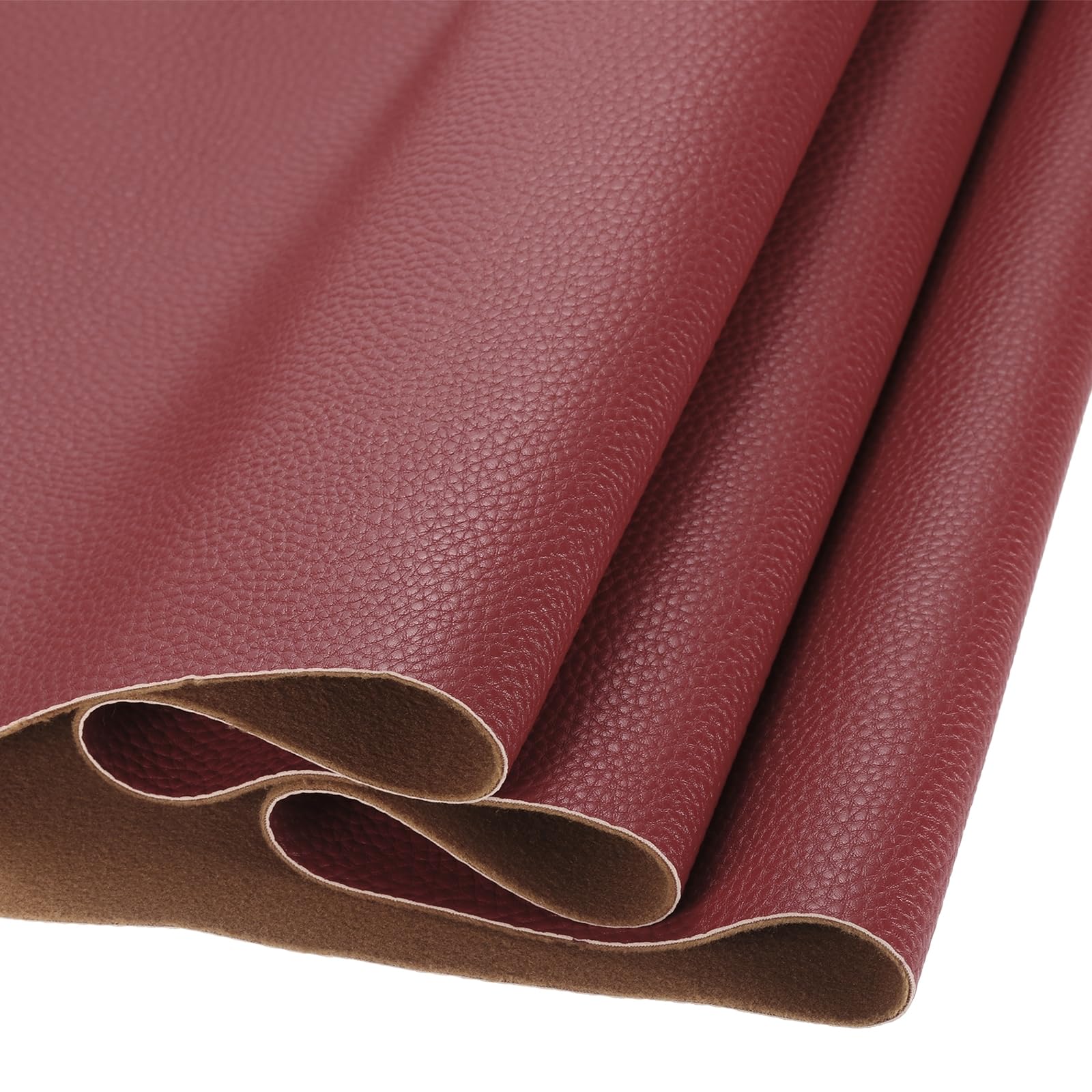 DMiotech 1 Pack 14 Inch x 53 Inch Faux Leather Strip Furniture Cover Soft Grain Maroon Red PU Leather Roll for Handmade DIY Craft Projects