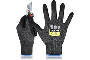 DEX FIT Professional Grade Level 5 Cut Resistant Gloves Cru553, Updated 2025 Coating, 3D Comfort Fit, Water-Based