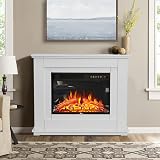 INMOZATA Electric Fire and Surround 40 inch White Fireplace with Remote view 2
