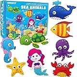 CiyvoLyeen Sea Animals Sewing Kit Make Your Own Ocean Animals Mermaid DIY Felt Craft Kit Gifts for Beginner Kids Educational 