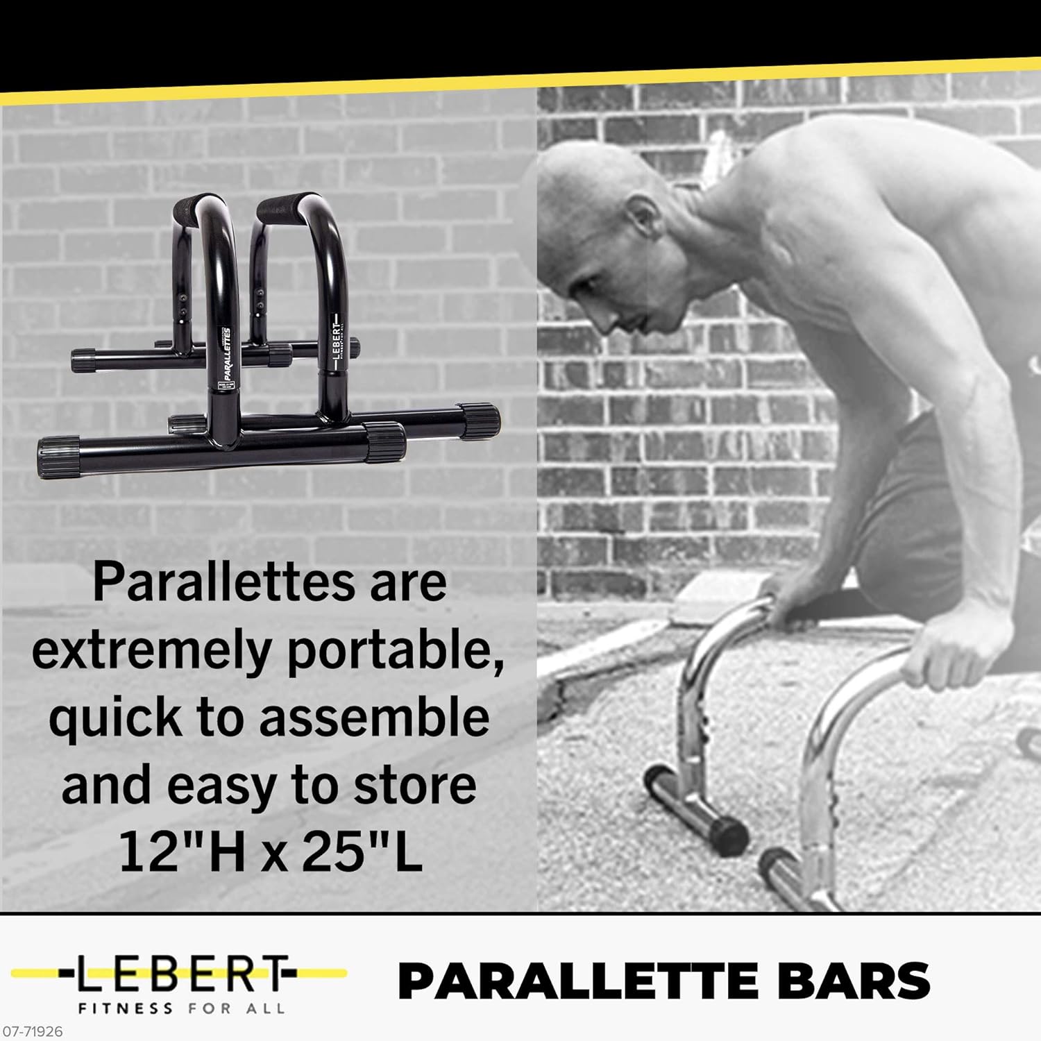 Lebert Fitness Parallettes Push Up Dip Stand, Yellow : Sports & Outdoors