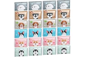GEYEE 24 Packs Travel Size Tissue Pocket Slim Pack Facial 3 Ply Wallet Size Pocket Tissues for Travel Wedding Party Favors, 6 Styles(Dog)