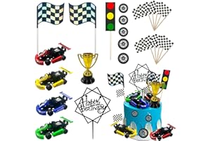 MEMOVAN Racing Car Cake Decorations 23pcs Racing Car Cake Topper Birthday Cake Decoration for Boy's Kids Racing Car Theme Birthday Supplies Party Favors
