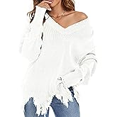 RANPHEE Womens Slouchy Long Sleeve Sweaters Fall Off The Shoulder Cute Baggy Pullover Sweater