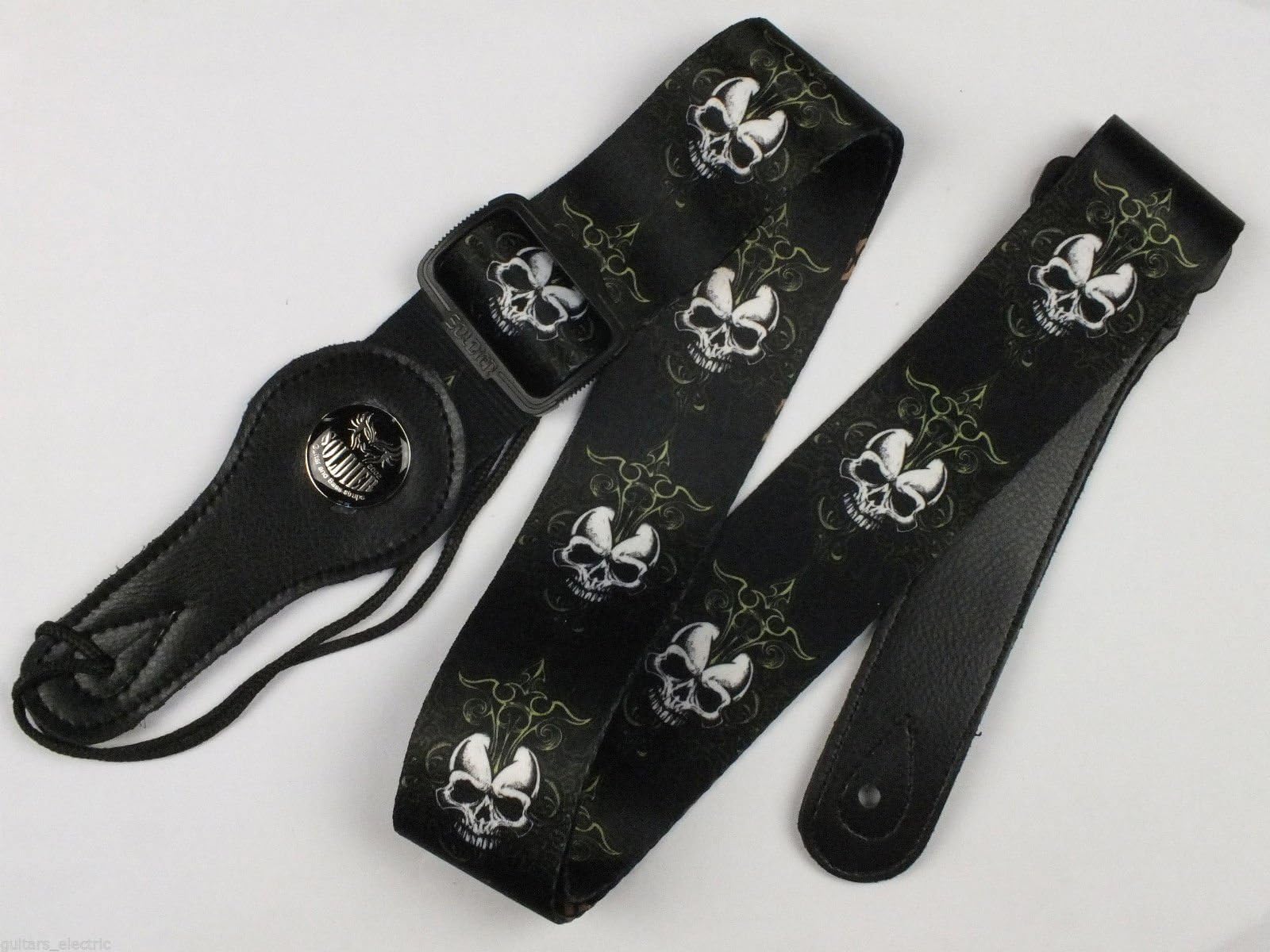 White SKULL + Dagger Guitar Strap