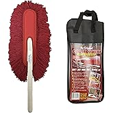 California Car Duster Plastic Handle Duster with Red Cotton Mop 73554 Quickly and Safely Removes Light Daily Dust
