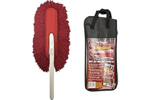 California Car Duster Plastic Handle Duster with Red Cotton Mop 73554 Quickly and Safely Removes Light Daily Dust
