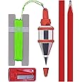 HCCMLOVE Plumb Bob - 8 oz(227g) Plumb-Rite With 16 ft(5m) String, Pencil Sharpener,2 Pencils,Line Reel Used in Construction Can Stretch The String Line Level and Quickly Stabilize the Door Plumb Bobs