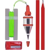 HCCMLOVE Plumb Bob - 8 oz(227g) Plumb-Rite With 16 ft(5m) String, Pencil Sharpener,2 Pencils,Line Reel Used in Construction Can Stretch The String Line Level and Quickly Stabilize the Door Plumb Bobs