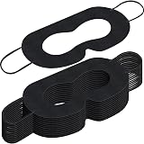 Saysurey 200 Pcs Disposable VR Face Mask Breathable Cover for VR Nonwoven Fabric Sanitary Eye Mask, Eye Cover Pad (Black)