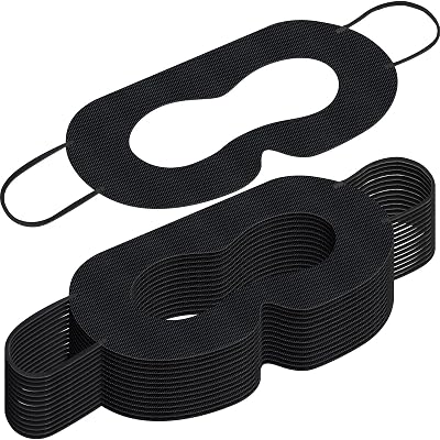Saysurey 200 Pcs Disposable VR Face Mask Breathable Cover for VR Nonwoven Fabric Sanitary Eye Mask, Eye Cover Pad (Black)