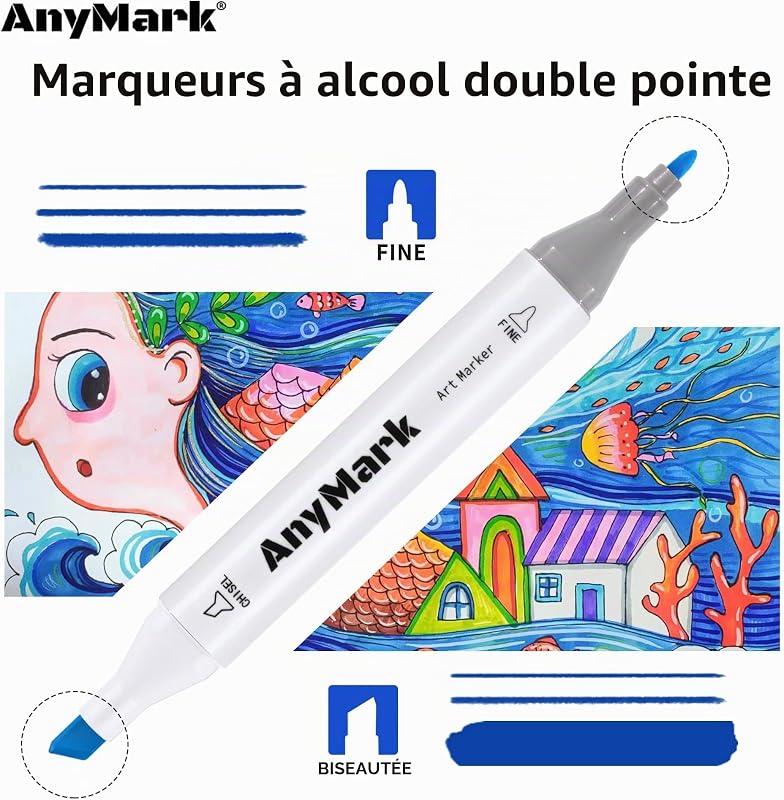 Feutre a Alcool, 100 Couleurs Feutre Alcool Double Pointe — photo 2 sur 7