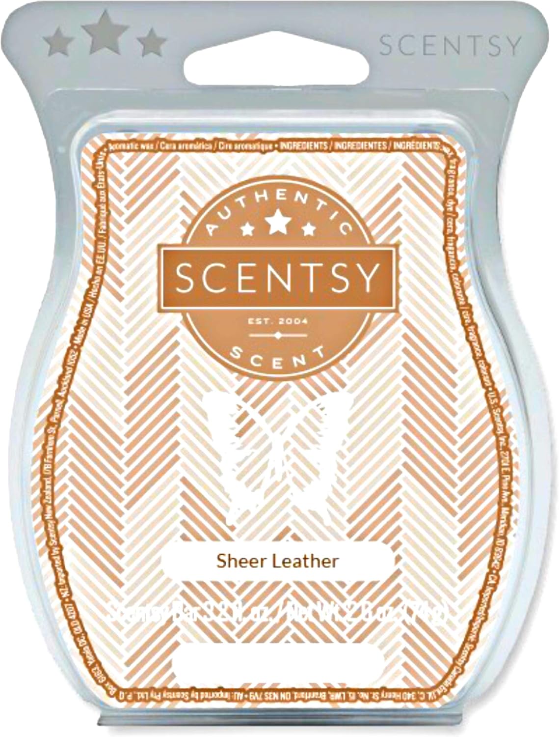 Scentsy Sheer Leather Wickless Candle Tart Wax 3.2 Fl Oz, 8