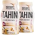 Mighty Sesame Co. Sesame Tahini Paste 16oz (2 Pack) |Rich & Creamy Tahini Sauce for Hummus, Just One Ingredient, Keto Friendly, Vegan, Plant Based Protein, Non GMO, Kosher