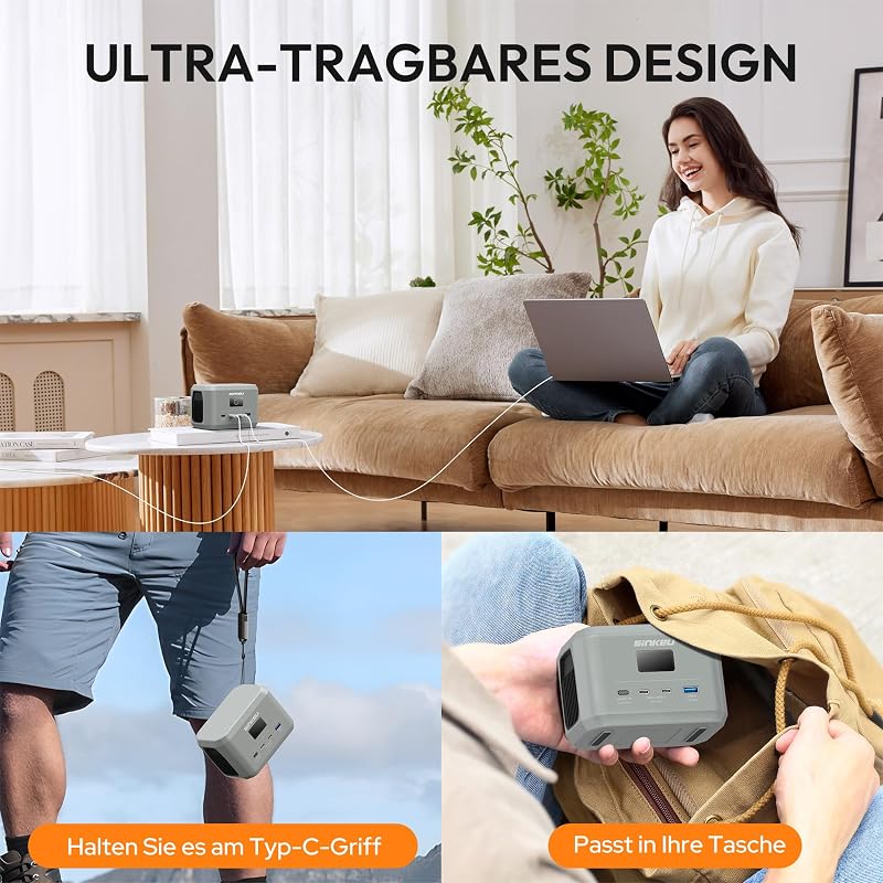 Tragbare Powerstation,96 Wh LiFePO4-Akku,USB-C 100W EIN-/Ausgang