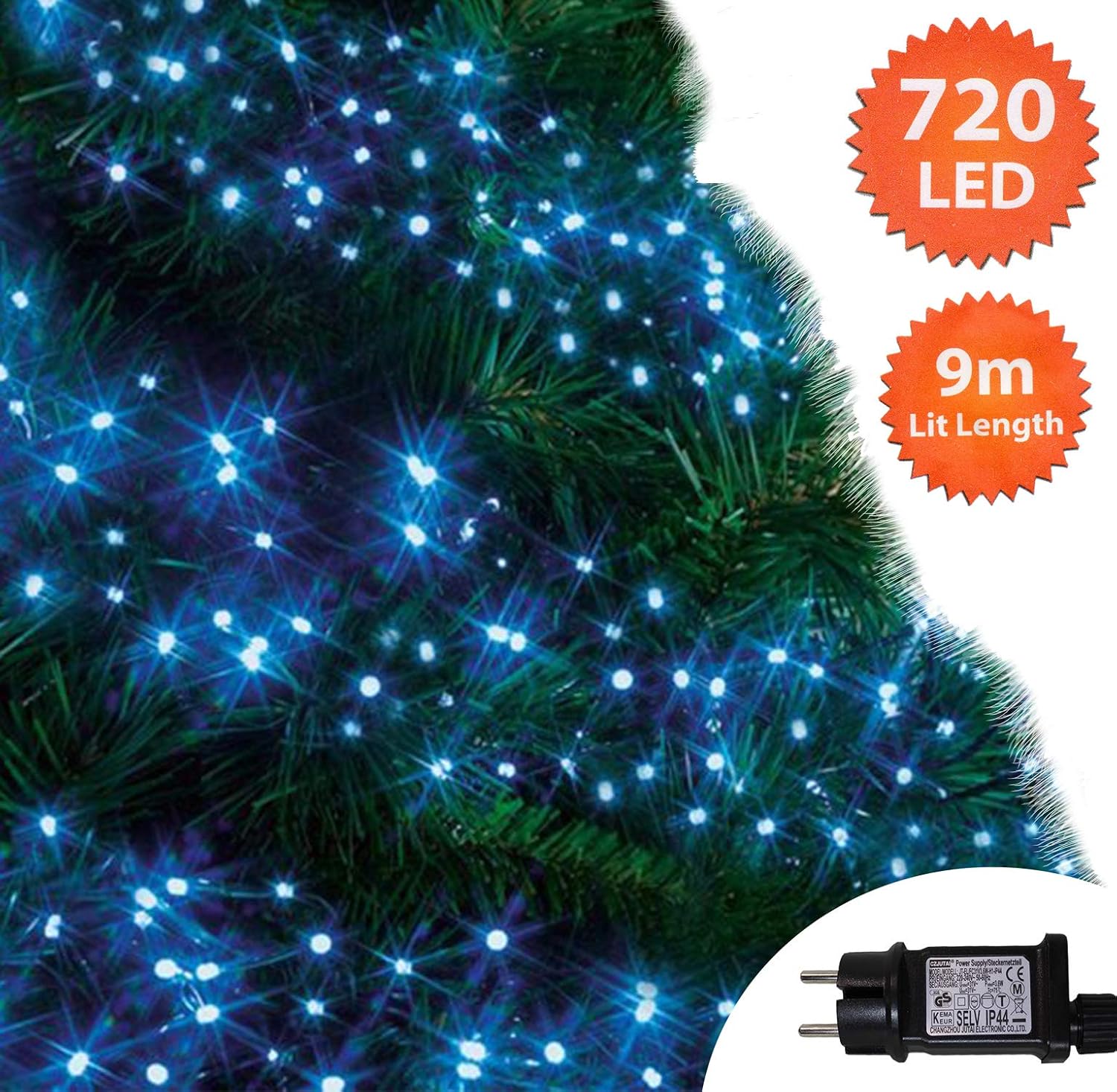 Luces de clúster Luces de árbol azul 720 LED Luces de