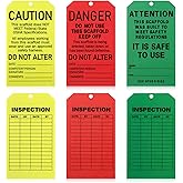 Dinifee Danger/Caution/Attention, 50 Bag Cardstock Scaffold Status Tag, Legend, 5.75" x 3.25" Inspection Tags, Rp Plastic Sca