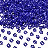Richbunnys 1000Pcs Multi-Colored Plastic Pony Beads Bulk for Craft,6 * 9mm Assorted Colors Hair Beads Including Black, red,Blue, White for Bracelets Making,Kandi Charms（Navy）