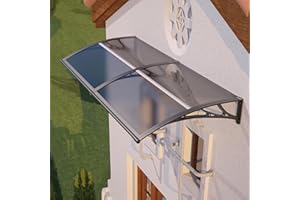 DAWNINGHOMM Awning for Door Entrance with Drainage, 48x60 Inch Awnings for Patio, Durable Polycarbonate Window Awnings Exterior, UV Rain Snow Protection Canopy for House, Porch, Patio, Deck