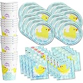 Rubber Ducky Birthday Party Supplies Set Plates Napkins Cups Tableware Kit for 16