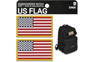 Bluyellow 2-Pack American Flag Patch Qaulity Embroidy Sew On Hook & Loop USA Flag Tactical Patches for Backpacks Bulletproof Vest Tactical Helmet Gray American Patch 2x3 Inches Secure Attachment